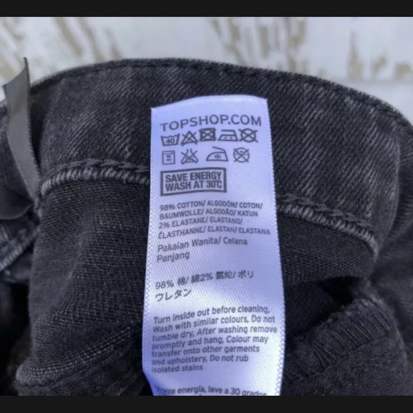 TOPSHOP BOUTIQUE DISTRESSED MOM JEANS PANTS BLACK - Picture 10 of 10